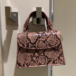 Zara Pink and Black Snake Skin Mini Purse